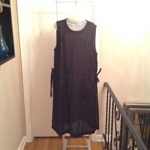 NWT Gudrun Sjoden Solid Tunic Side Tie Side Slit Coverup Top Shift Dress L